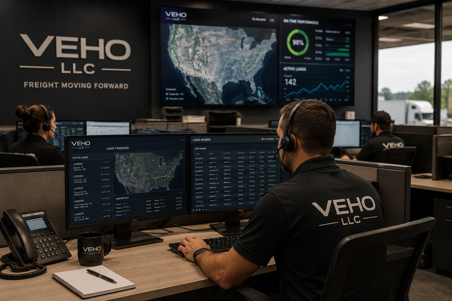 VEHO freight dispatch and logistics coordination